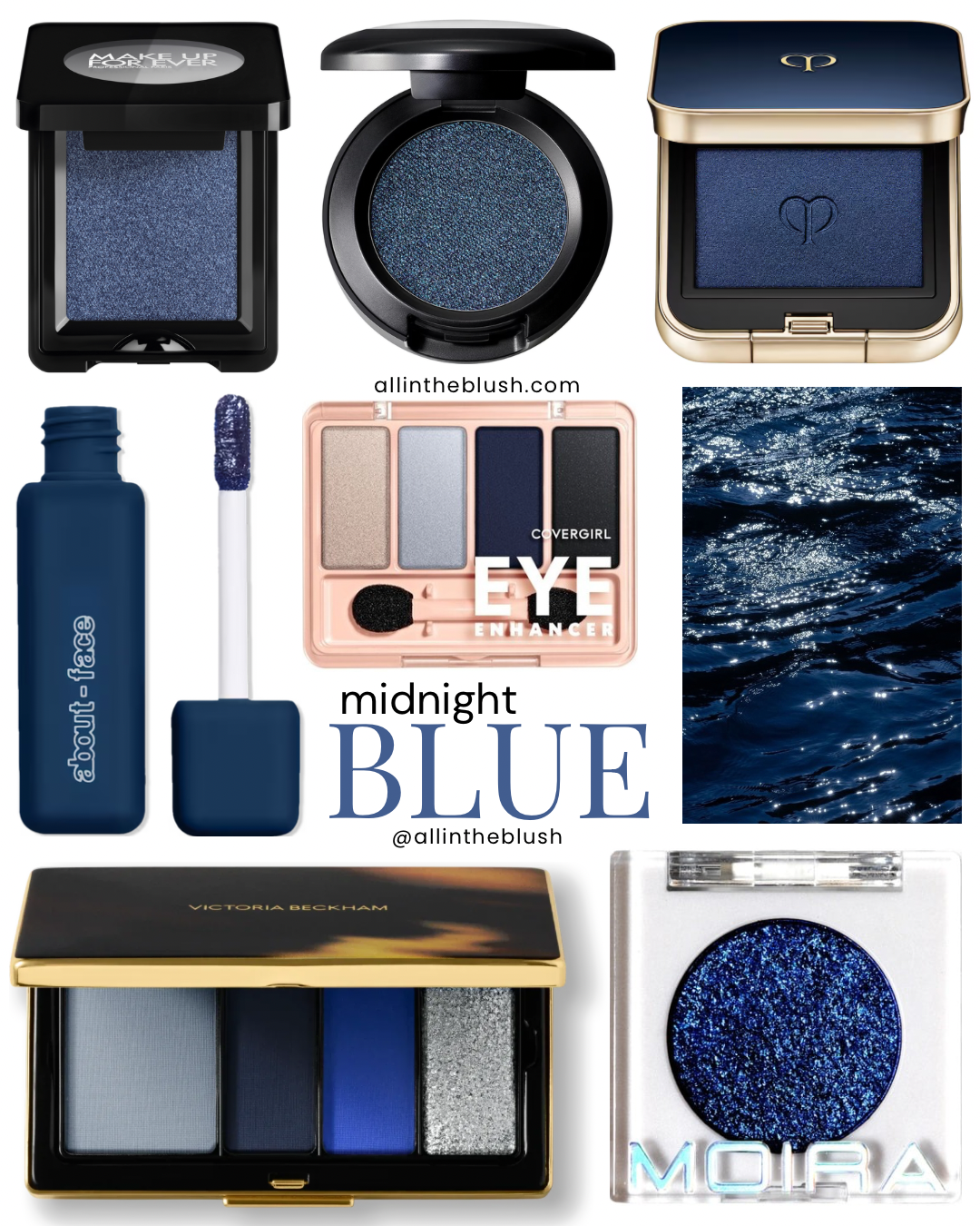 Midnight Blue Eyeshadow Mood Board