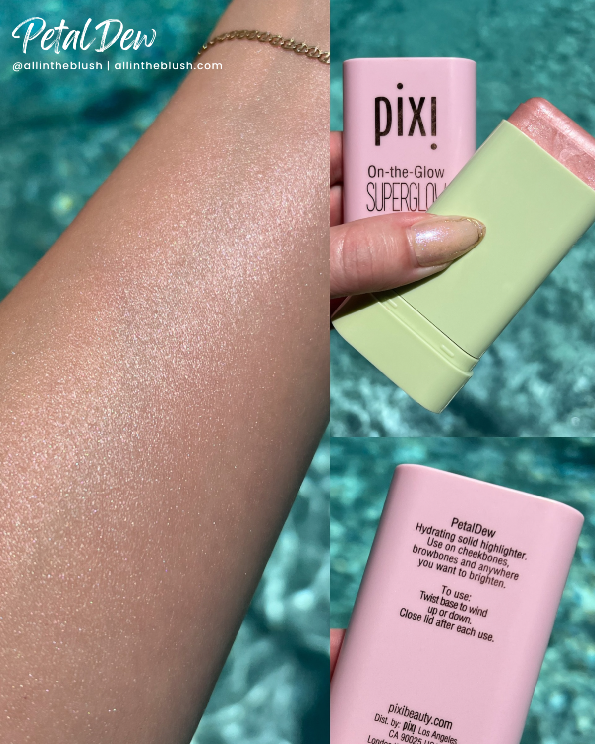 Swatching Pixi’s PetalDew SuperGlow Moisture Stick