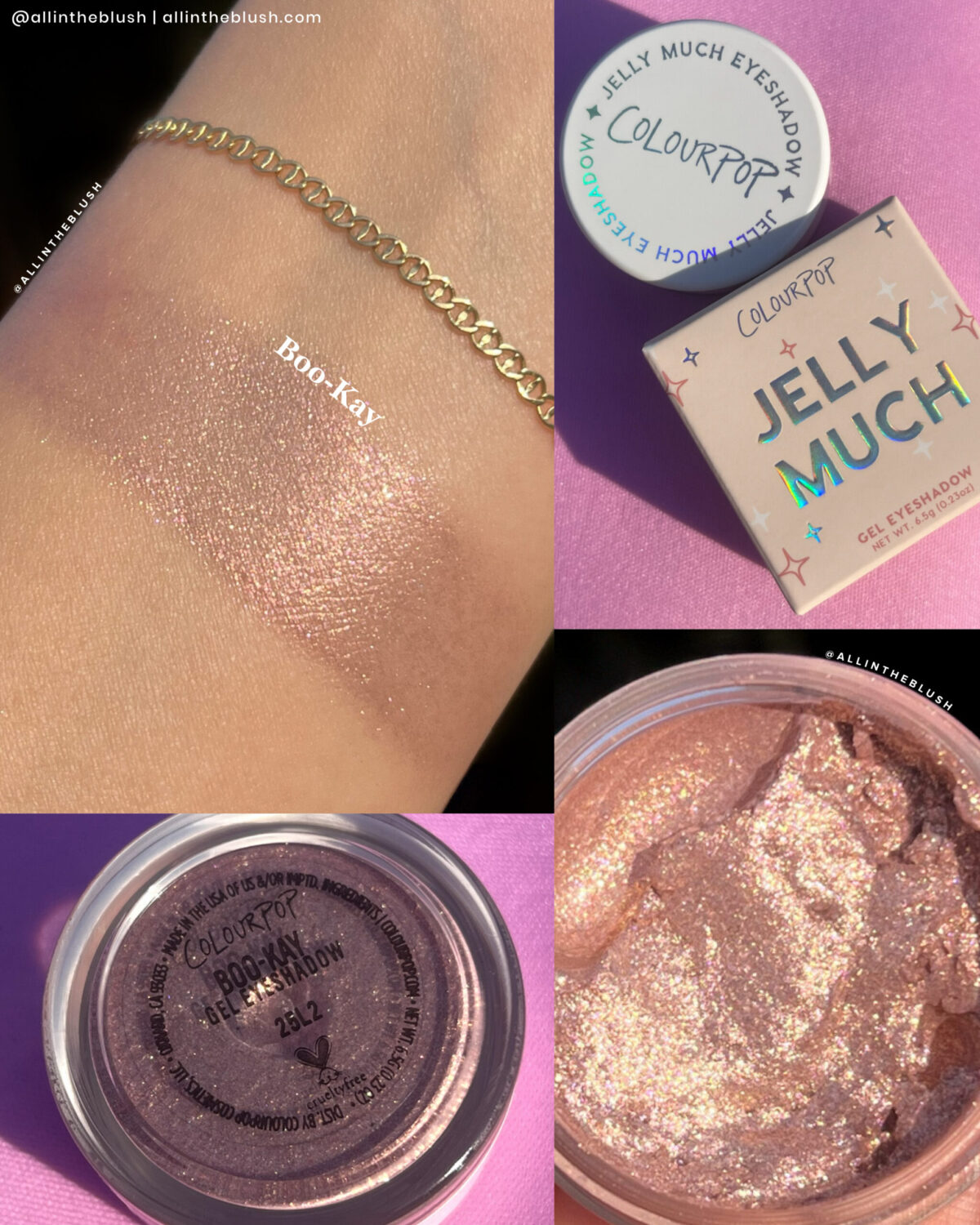 Swatching ColourPop Boo-Kay Jelly Much Eyeshadow