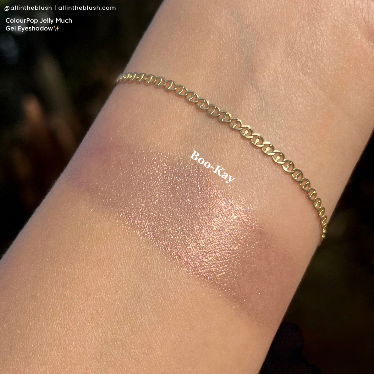 Swatching ColourPop Boo-Kay Jelly Much Shadow