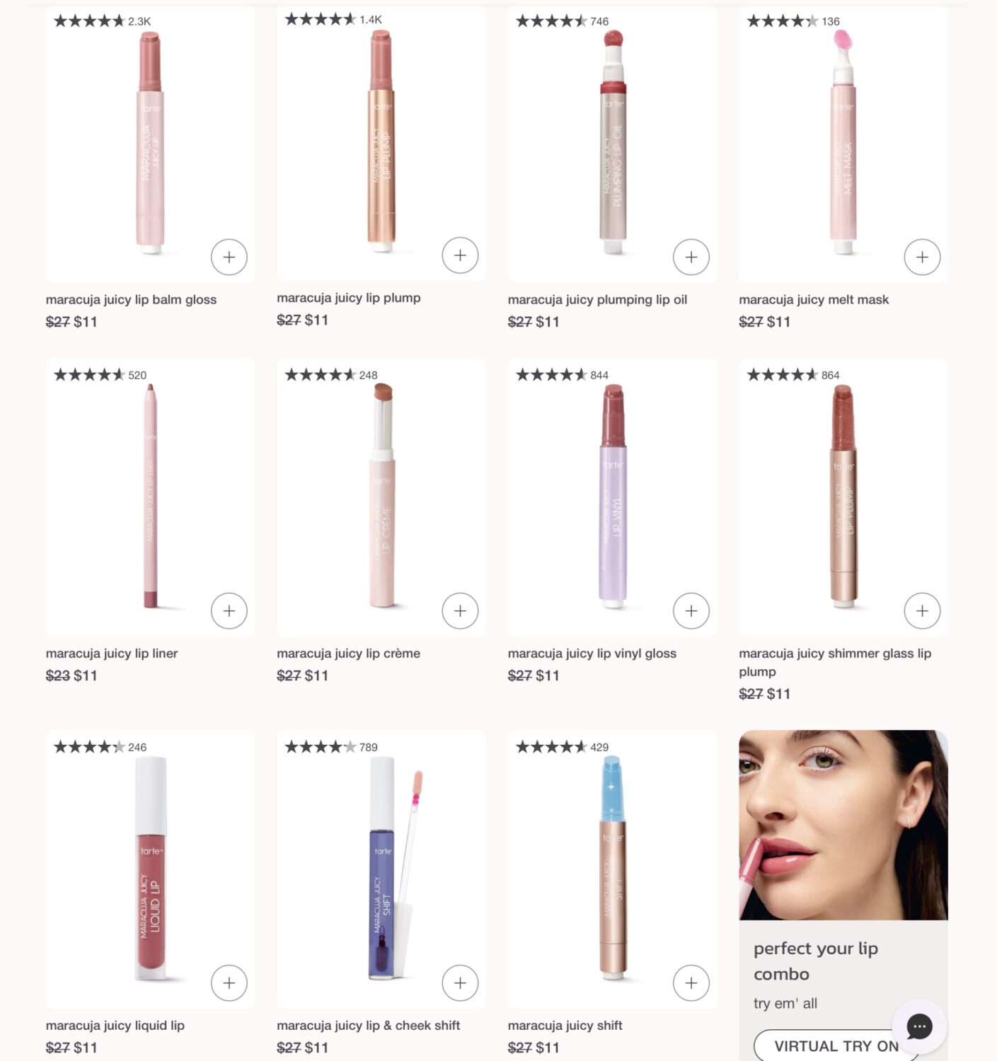 Tarte custom kit choose your lip product
