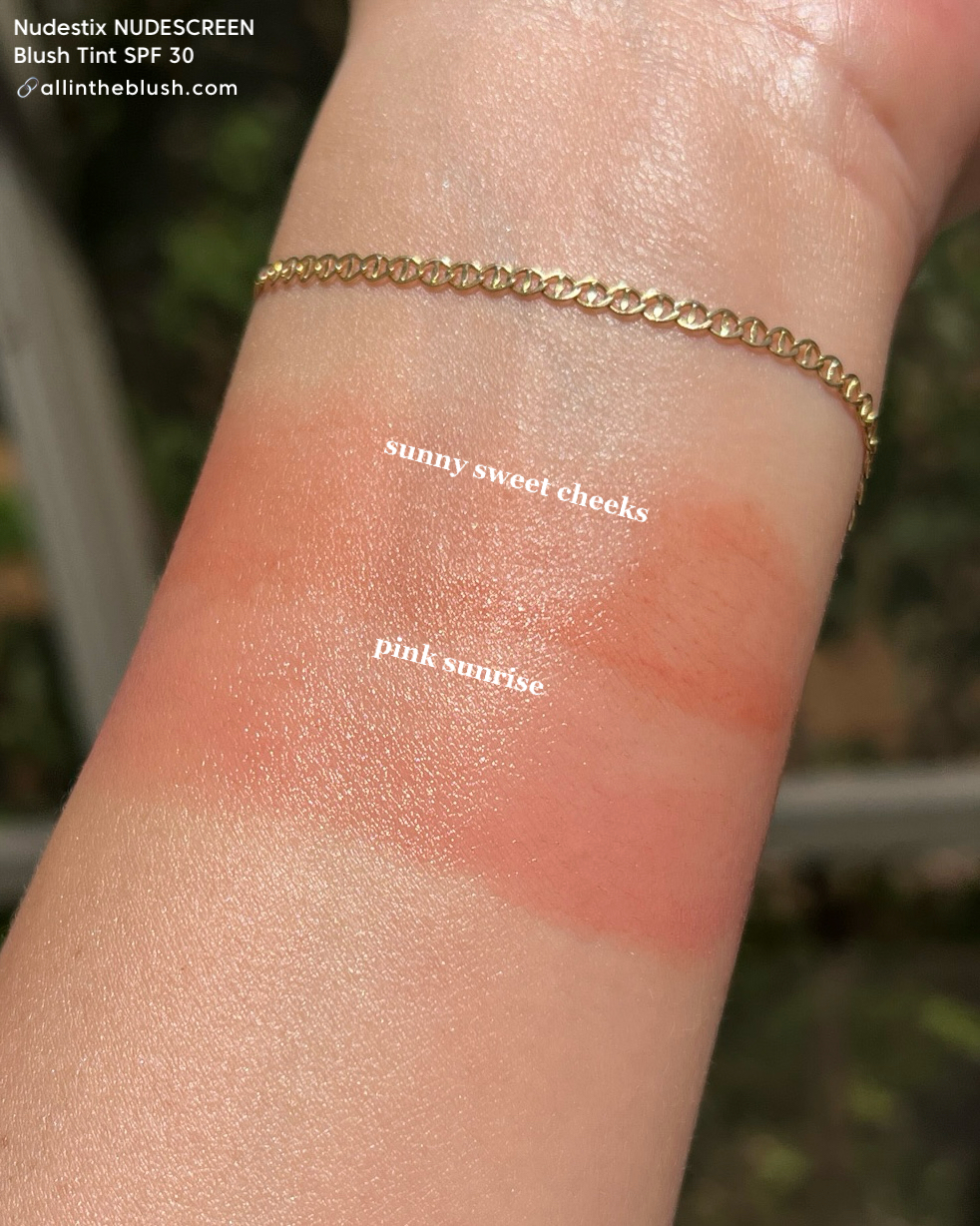 Swatching the Nudestix Nudescreen Blush Tint SPF 30