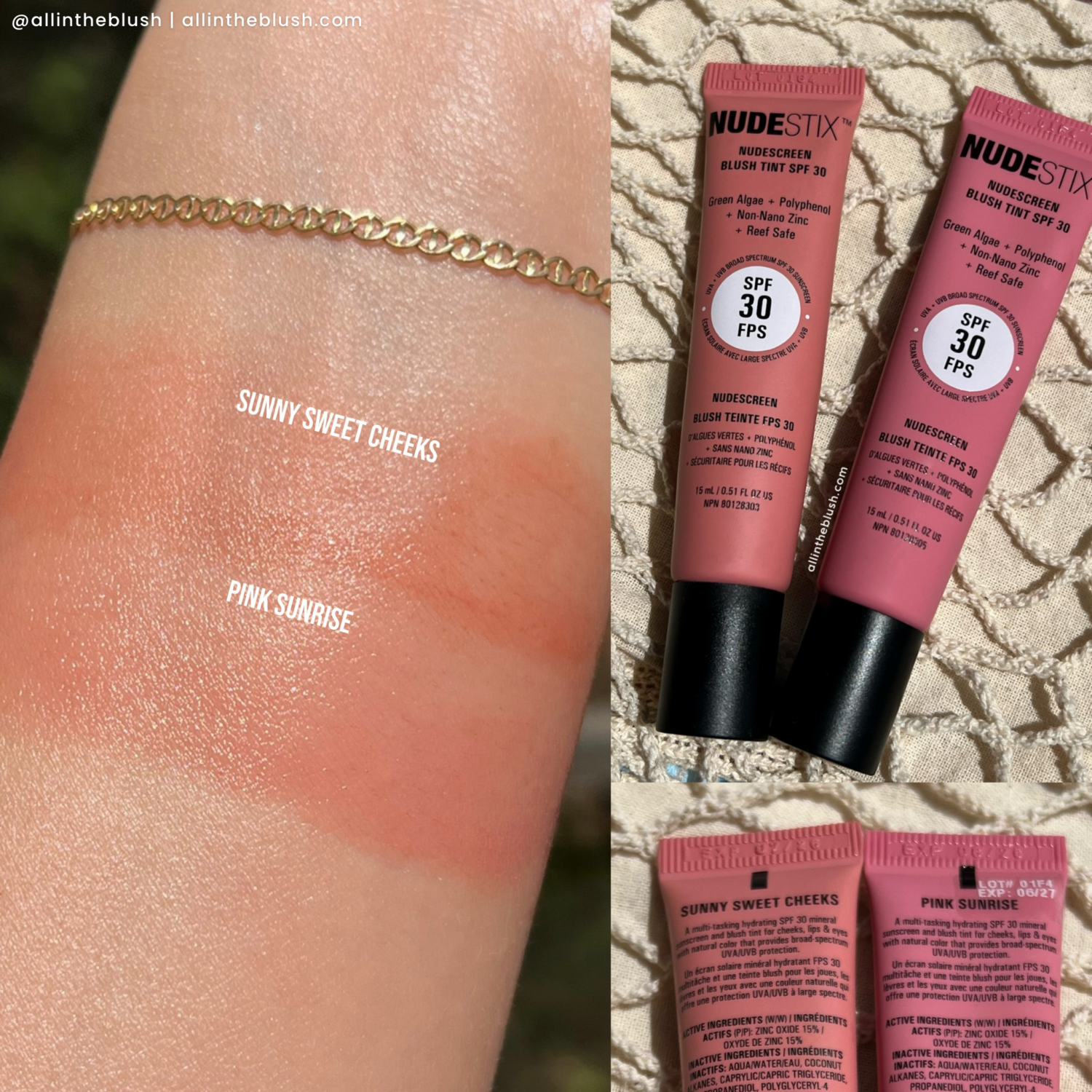 Swatching the Nudestix Nudescreen Blush Tint SPF 30