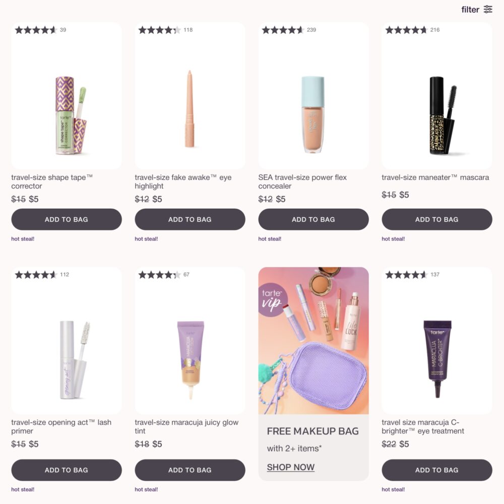 $5 Tarte Minis on promo