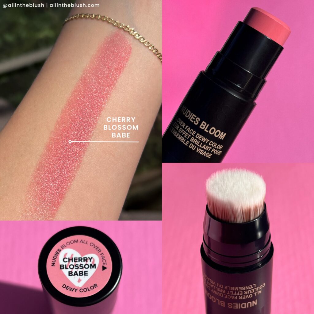 Swatching Nudestix Nudies Bloom Dewy Blush in Cherry Blossom Babe