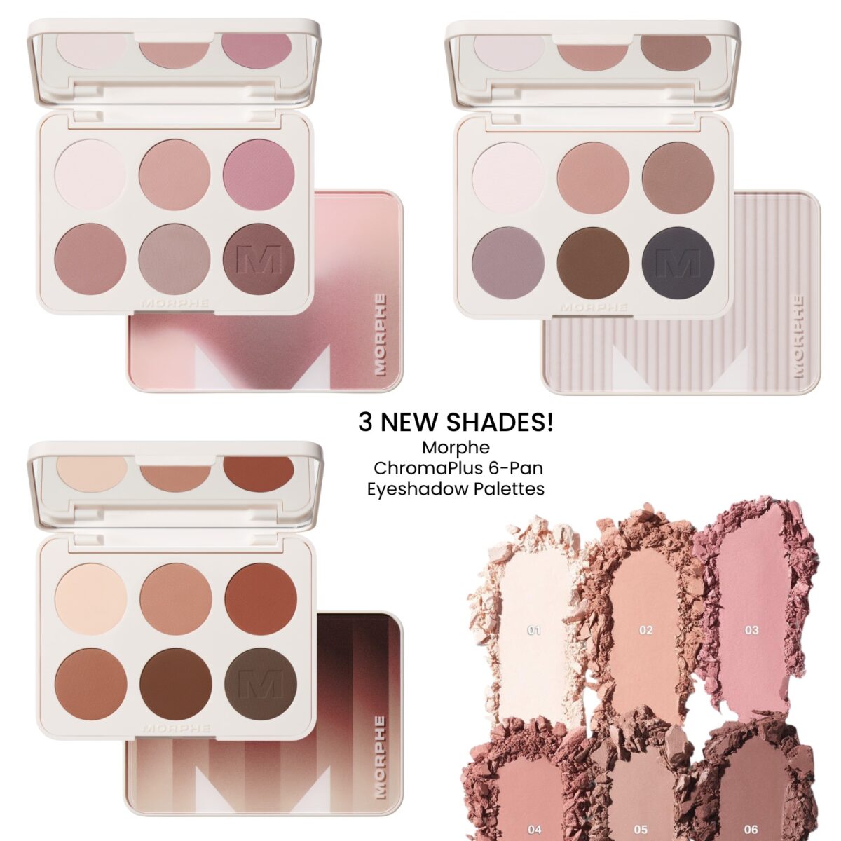 3 new shades of Morphe’s ChromaPlus Eyeshadow Palettes