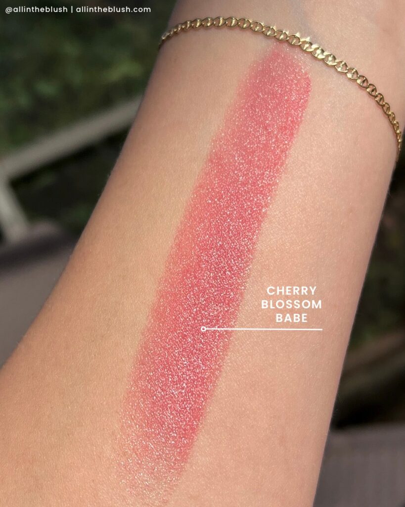 Swatching Nudestix Nudies Bloom Dewy Blush in Cherry Blossom Babe
