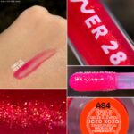 Swatching Tower 28 ShineOn Lip Jelly Lip Oil in Iced XOXO